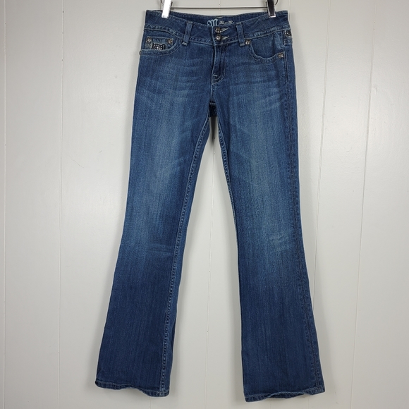 Miss Me rhinestone studded flare JP4221R jeans size 28 - Picture 15 of 15
